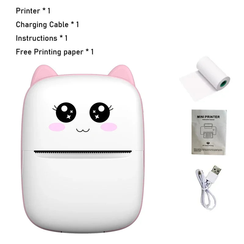 New portable mini printer wireless Bluetooth Android iOS mobile photo thermal printers tags Termica label maker with paper rolls